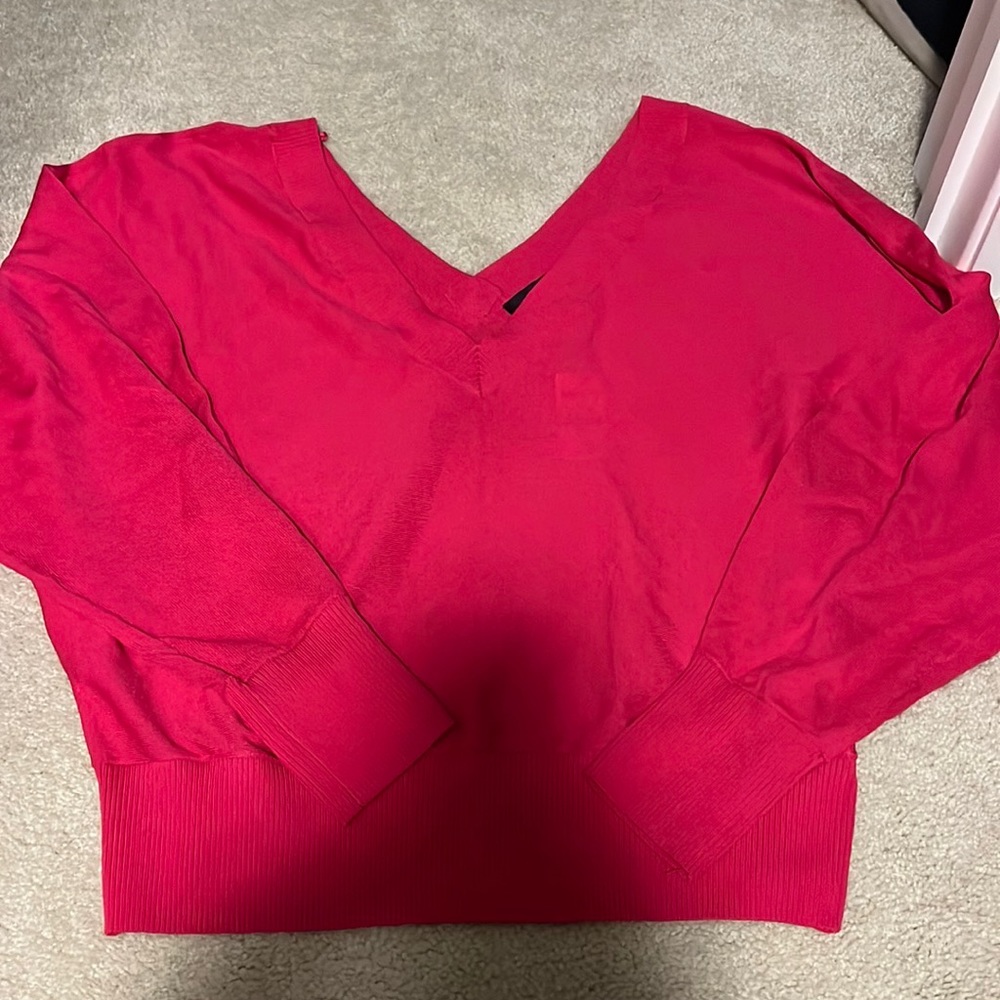 BN Express double v-neck Fuchsia sweater Medium